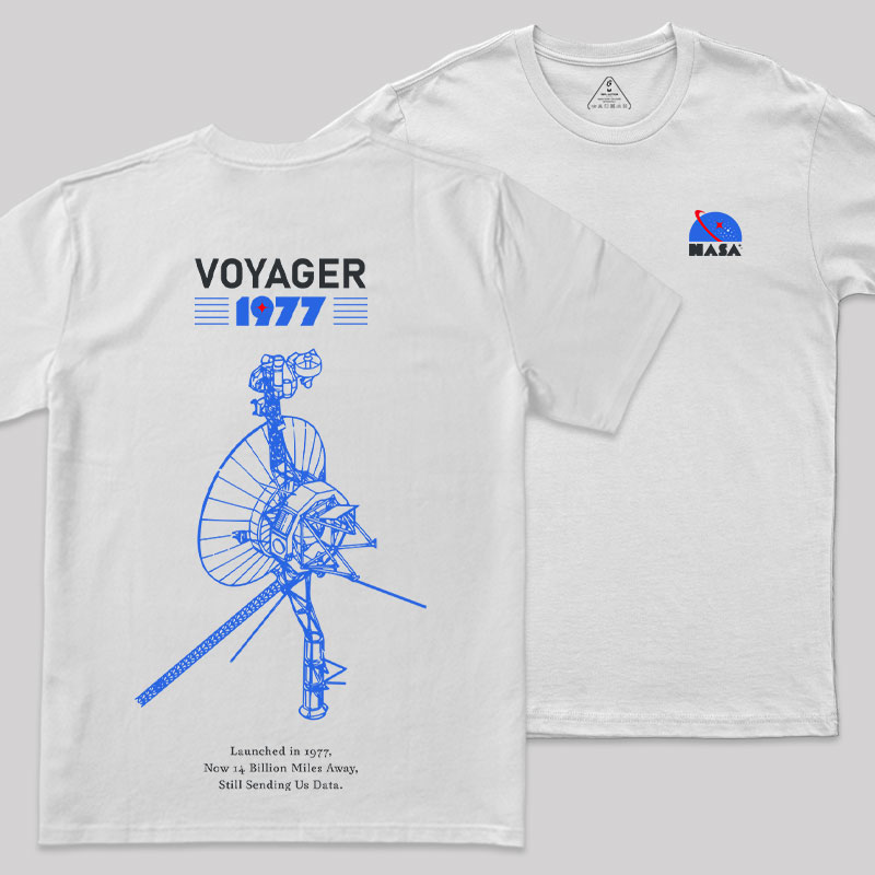 VOYAGER 1977 Front and Back Printing Geek T-Shirt
