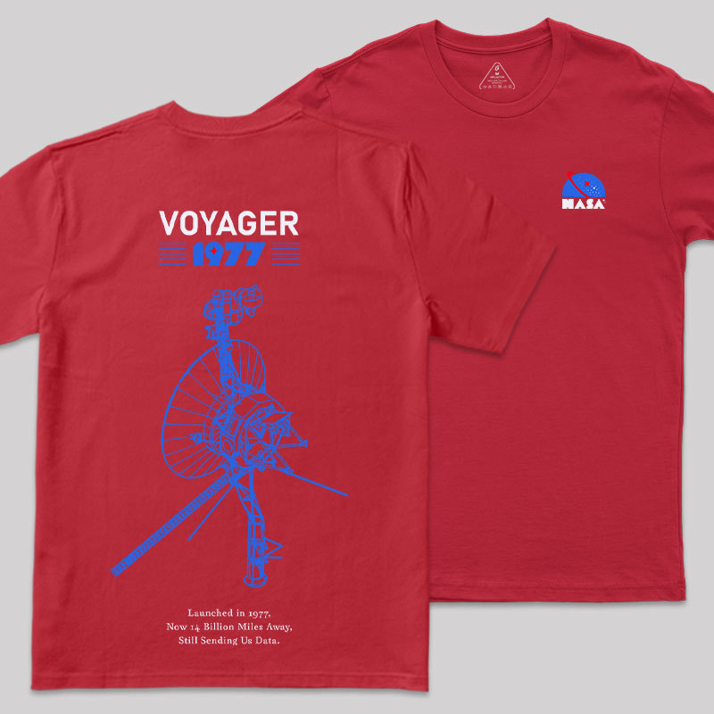 VOYAGER 1977 Front and Back Printing Geek T-Shirt