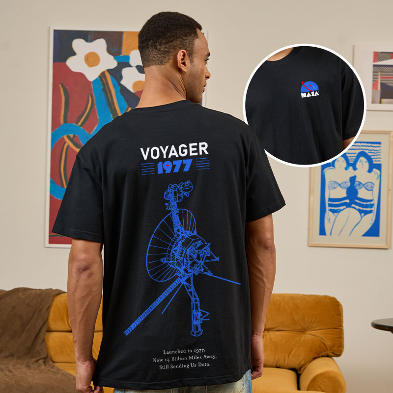 VOYAGER 1977 Front and Back Printing Geek T-Shirt