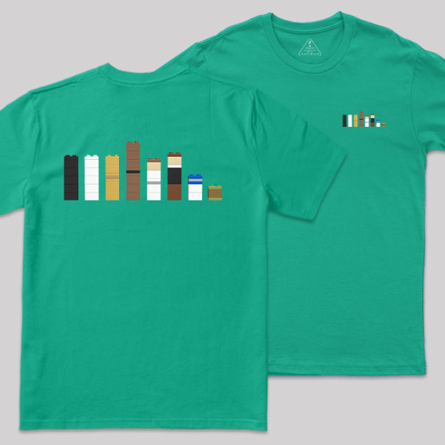 Building Blocks Creative Galactic Color Theory Front and Back Printing Geek T-Shirt