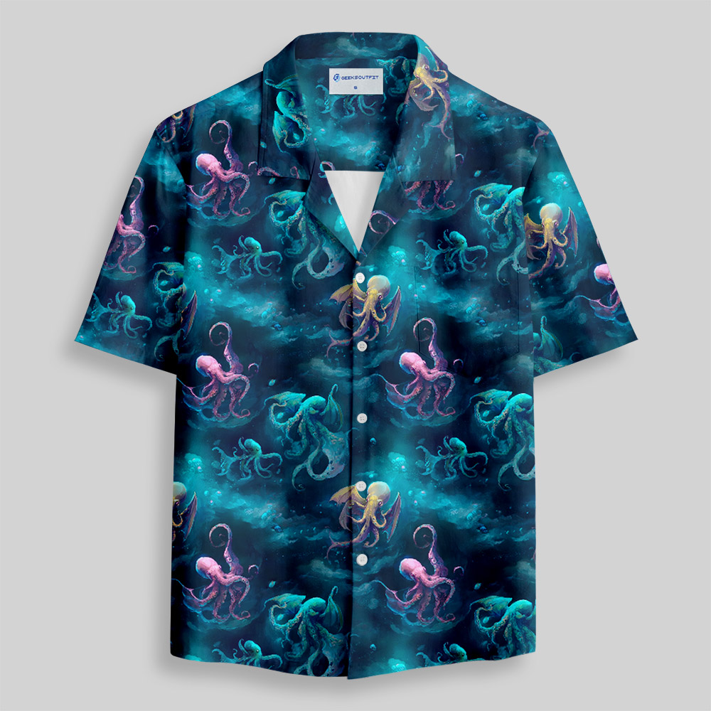 Uncharted Waters of Cthulhu Button Up Pocket Shirt
