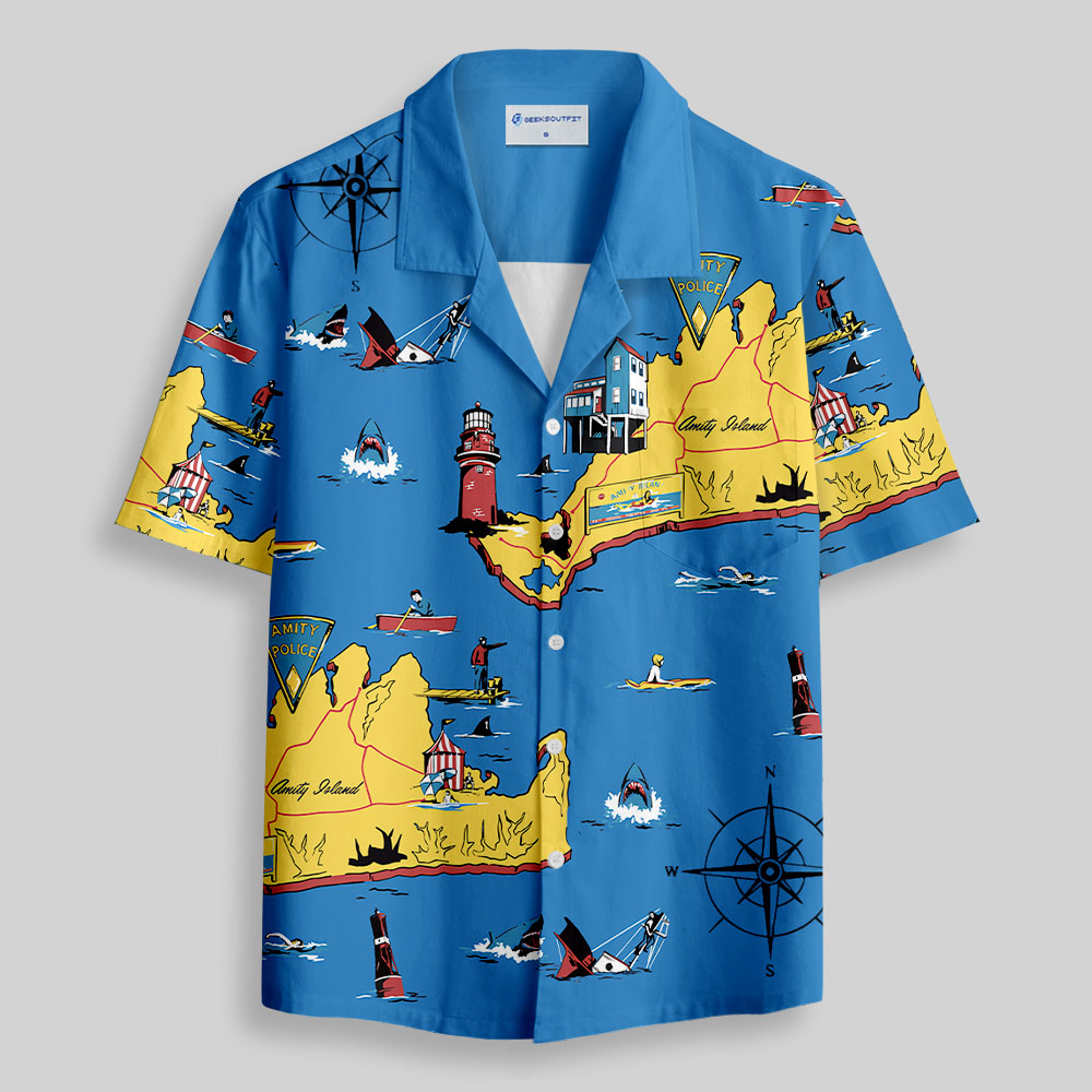 Amity Island Button Up Pocket Shirt