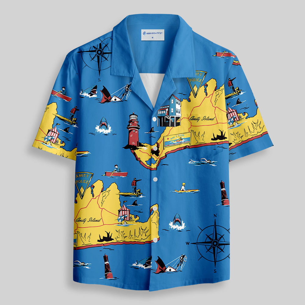 Amity Island Button Up Pocket Shirt