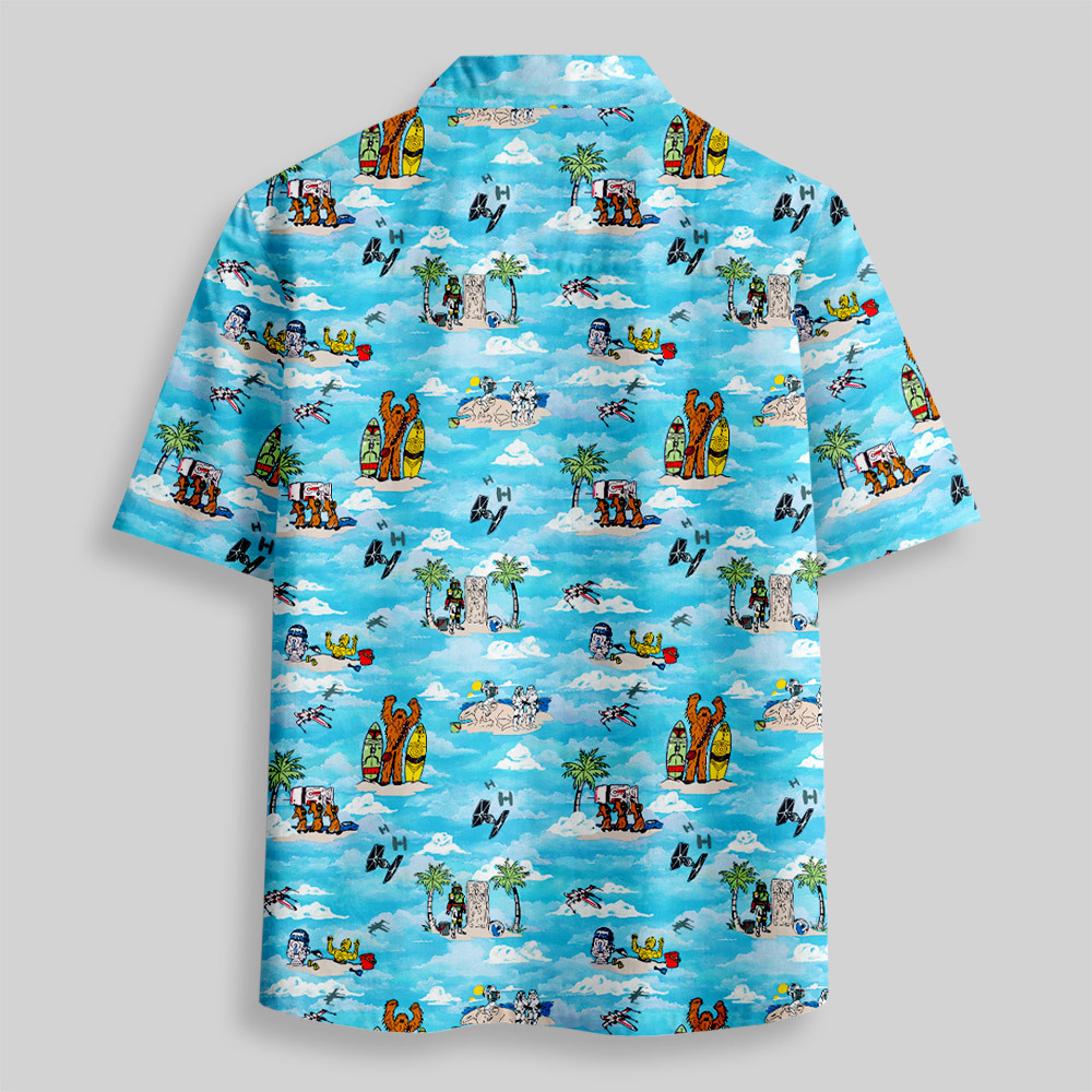 SciFi Sky Funny Button Up Pocket Shirt