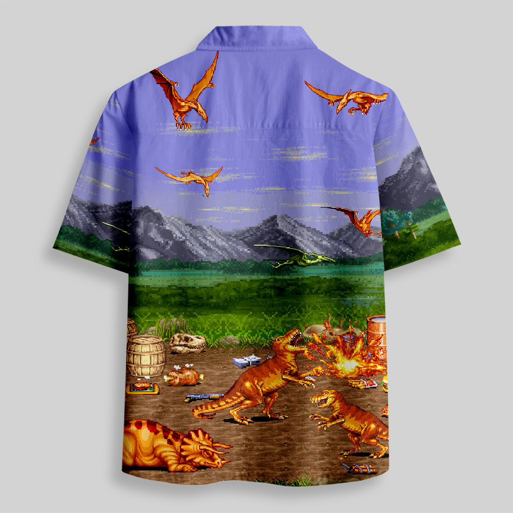 Vintage Game Button Up Pocket Shirt