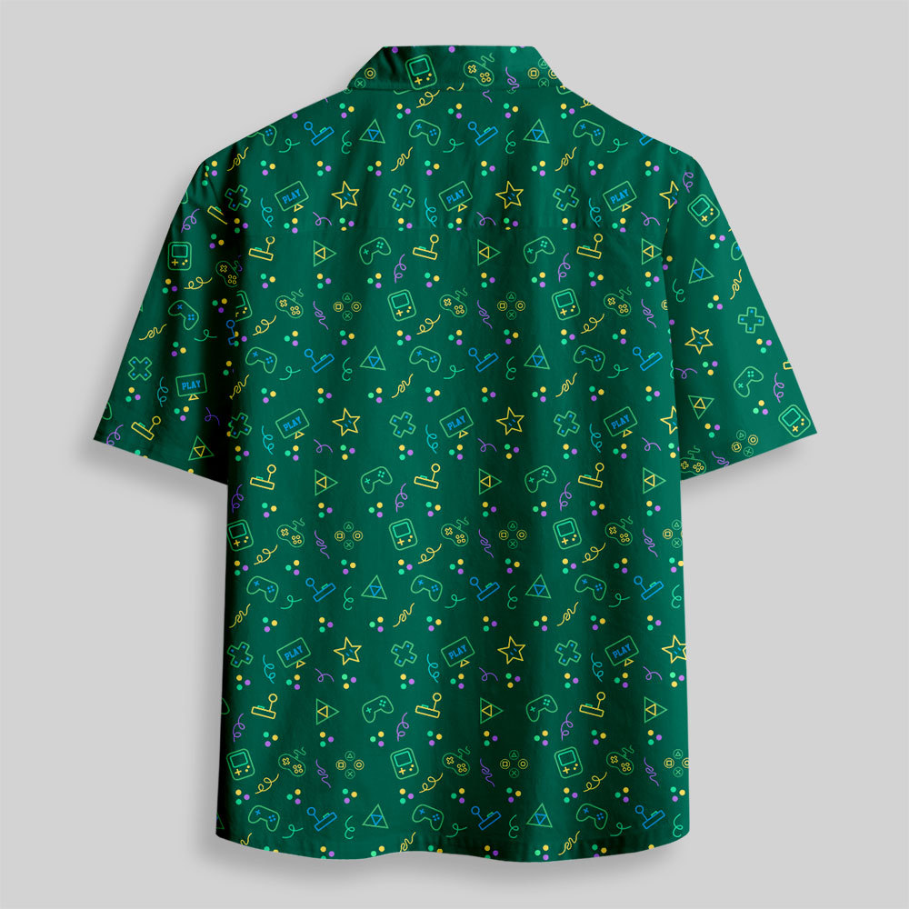 Game Icon Vintage Button Up Pocket Shirt