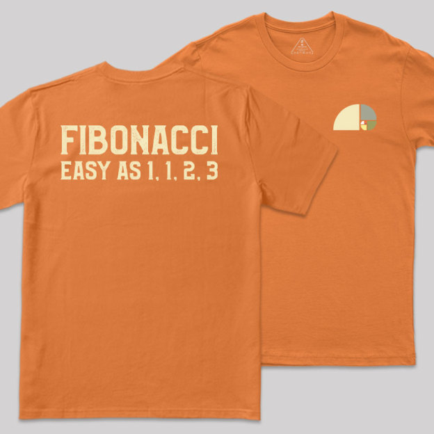 FIBONACCI Front and Back Printing Geek T-Shirt