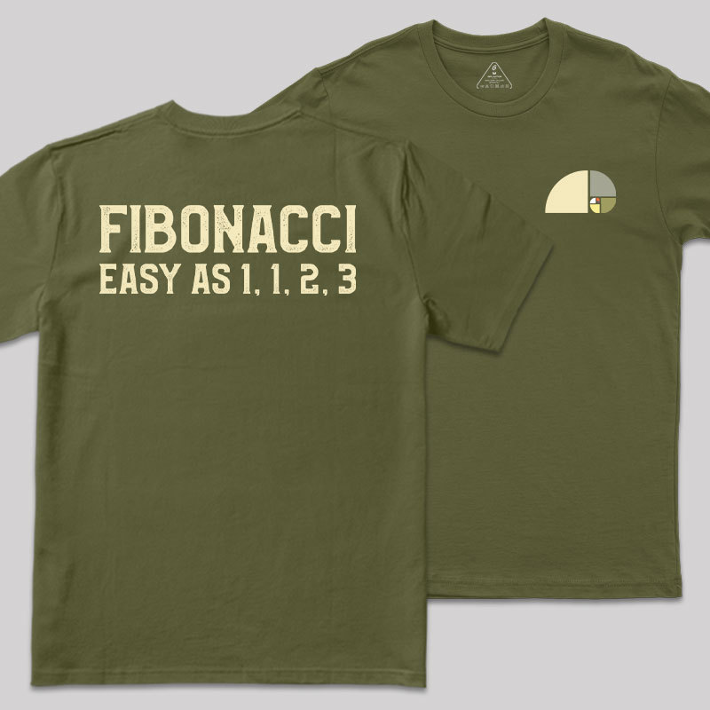 FIBONACCI Front and Back Printing Geek T-Shirt
