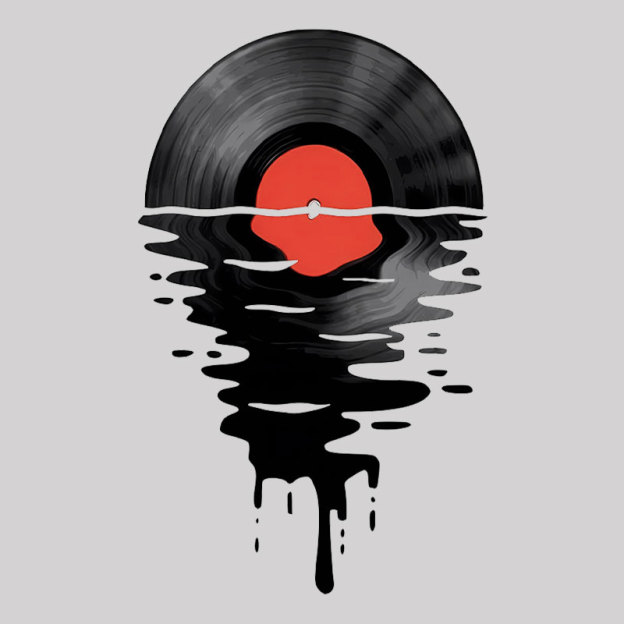 Vinyl LP Music Record Sunset Red Geek T-Shirt