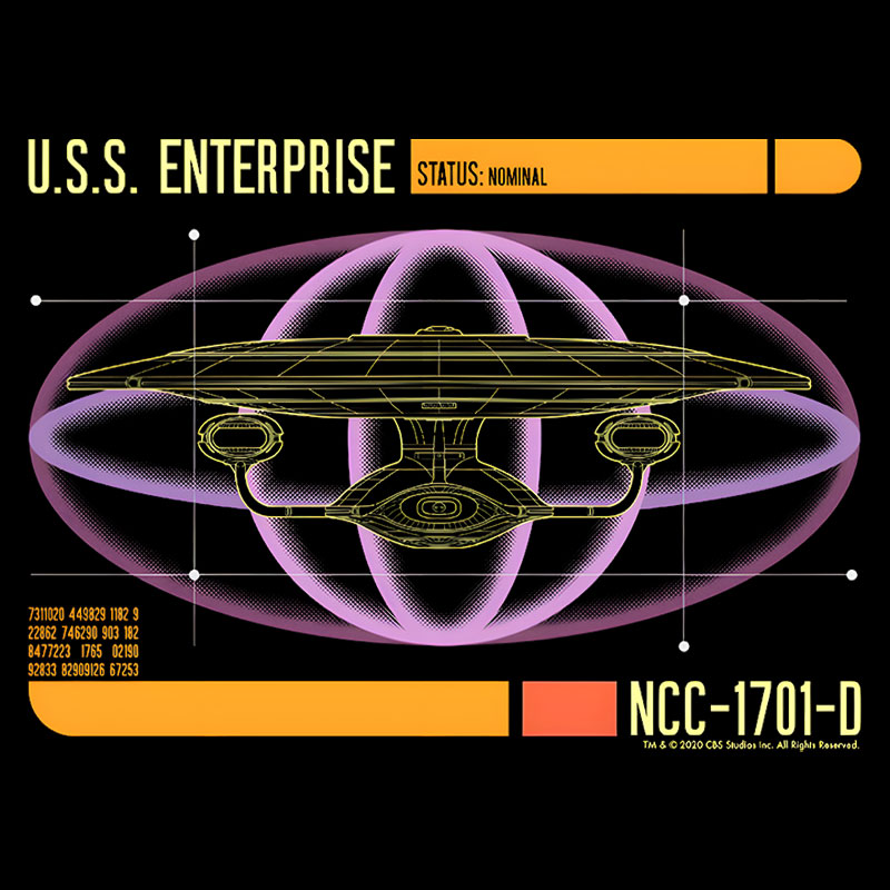 U.S.S. Enterprise D LCARS Status Geek T-Shirt