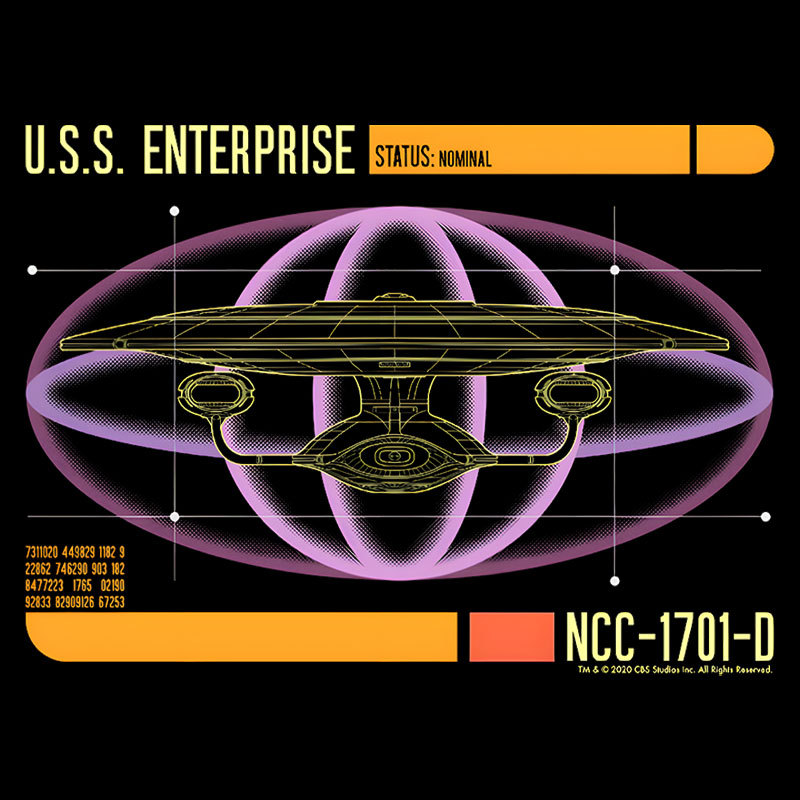 U.S.S. Enterprise D LCARS Status Geek T-Shirt