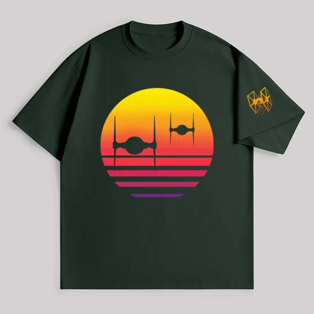 Tie Fighter Sunset Unisex Oversized T-shirt