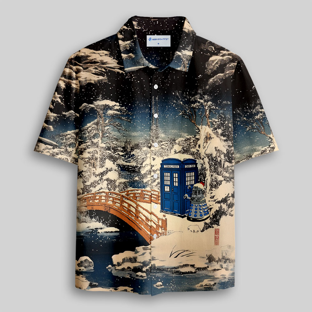 Ukiyoe Doctor Who Button Up Pocket Shirt