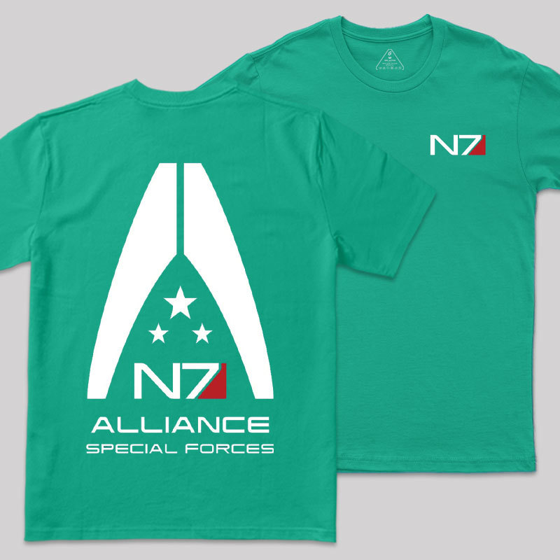 Mass Effect N7 Front and Back Printing Geek T-Shirt