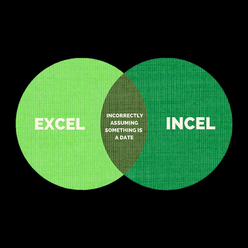 Excel Incel Venn Diagram Geek T-Shirt