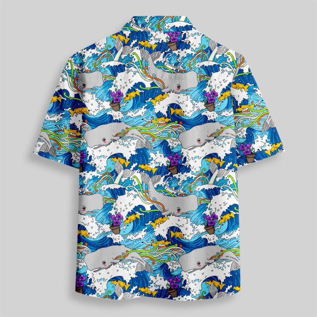 Answer to Everything Waves Button Up Pocket Shirt
