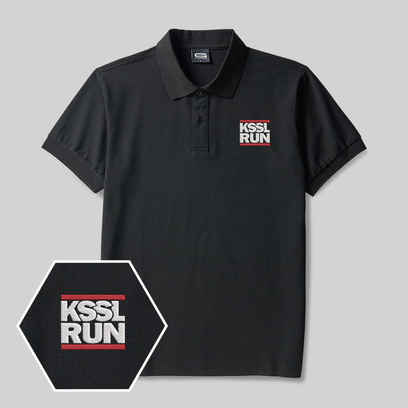KSSL RUN Geek Embroidered Polo Shirts