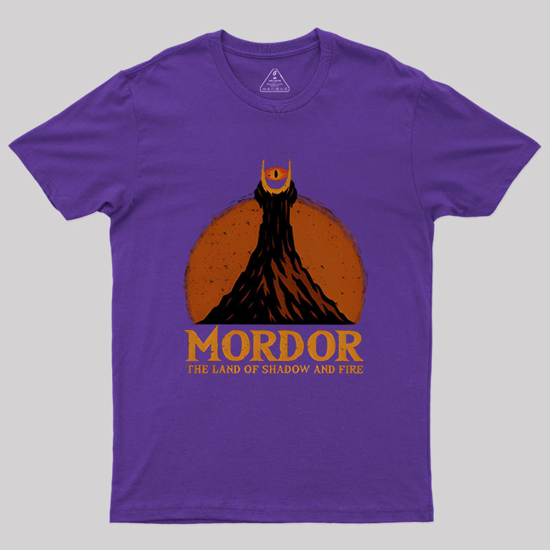 Mordor The Land Of Shadow And Fire Geek T-Shirt