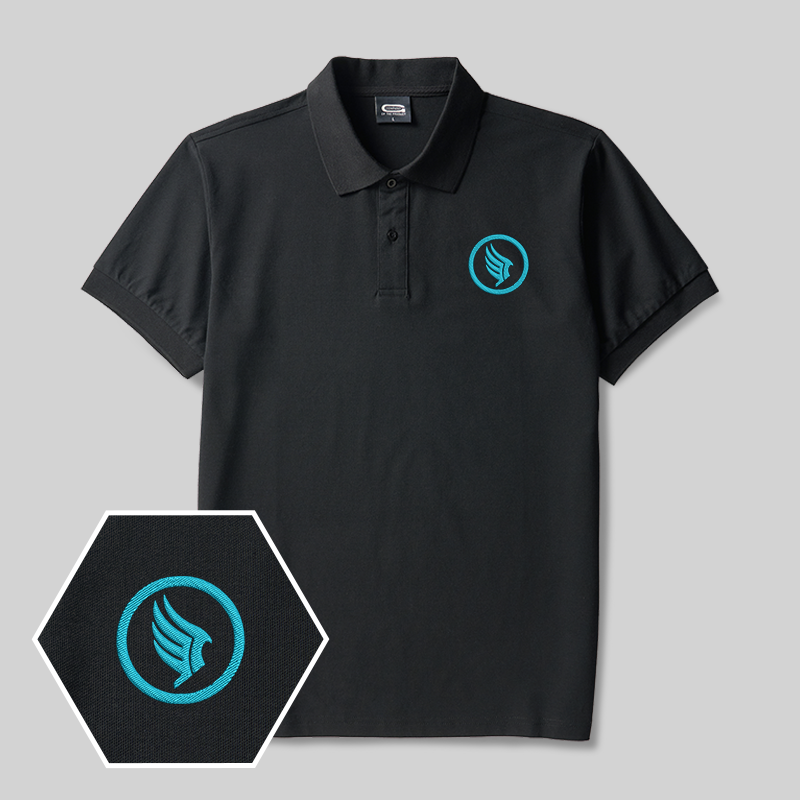 Wings of Freedom Geek Embroidered Polo Shirts