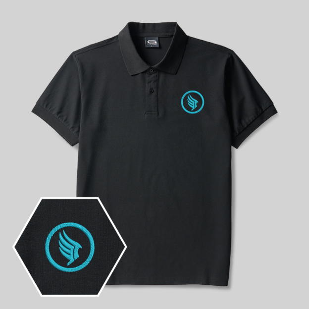 Wings of Freedom Geek Embroidered Polo Shirts