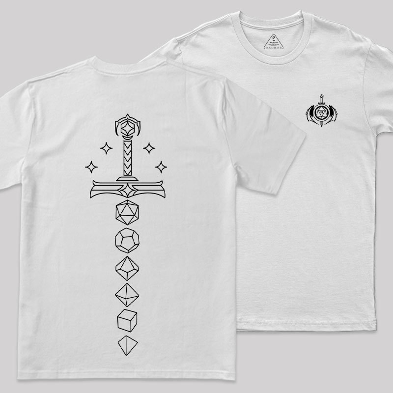 The Sword of Dice Front and Back Printing Geek T-Shirt