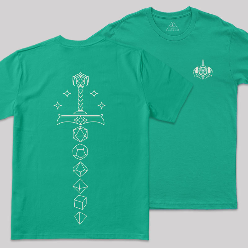 The Sword of Dice Front and Back Printing Geek T-Shirt