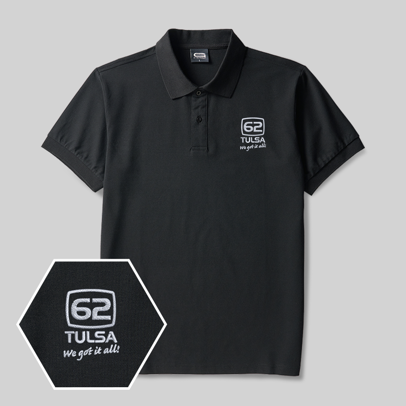 62 Tulsa Geek Embroidered Polo Shirts