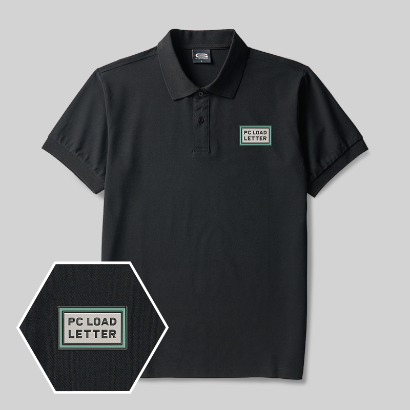 PC LOAD LETTER Geek Embroidered Polo Shirts