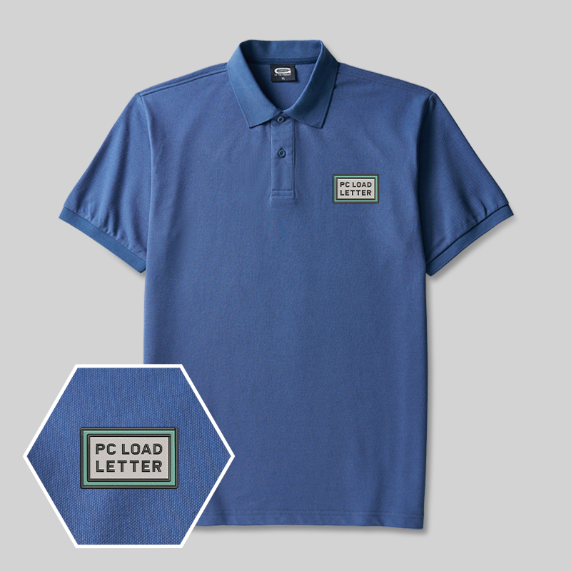PC LOAD LETTER Geek Embroidered Polo Shirts