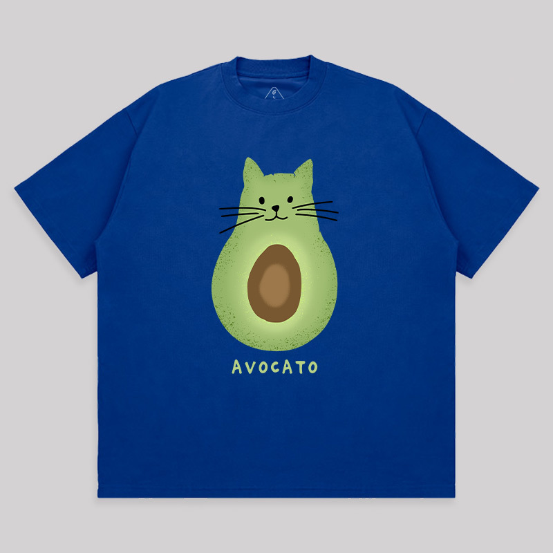 Avocato Cat Avocado Pun Unisex Oversized T-shirt