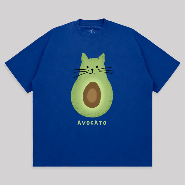 Avocato Cat Avocado Pun Unisex Oversized T-shirt