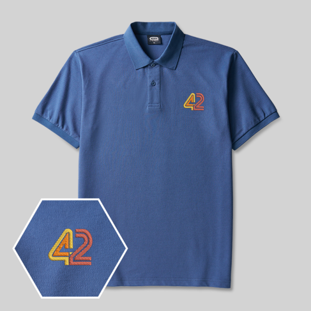 42 Geek Embroidered Polo Shirts