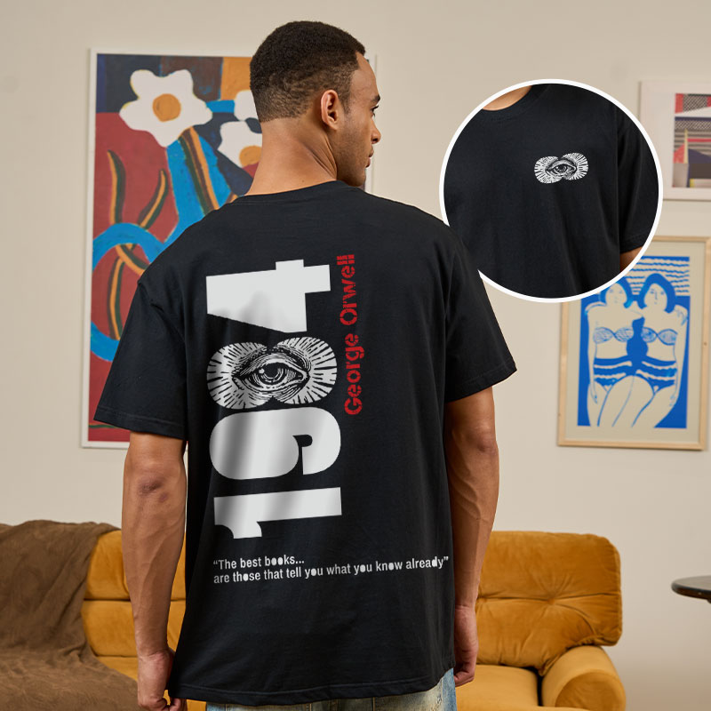 1984 Waching You Front and Back Printed Geek T-Shirt