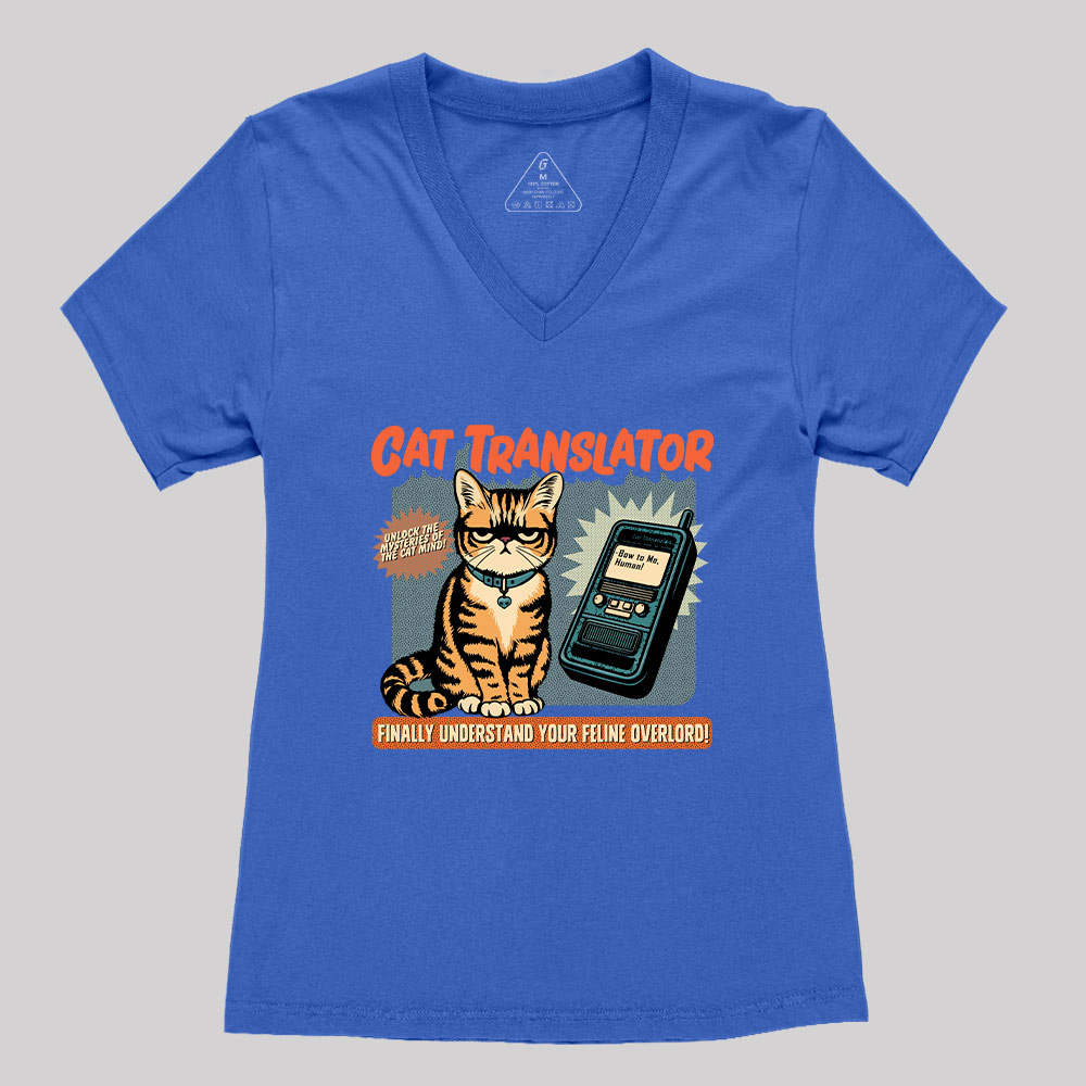 Cat Translator Geek Women's V-Neck T-shirt