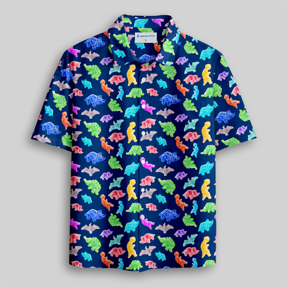 Sour Gummy Dinosaurs Button Up Pocket Shirt