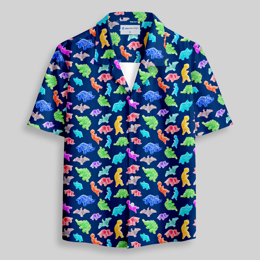 Sour Gummy Dinosaurs Button Up Pocket Shirt