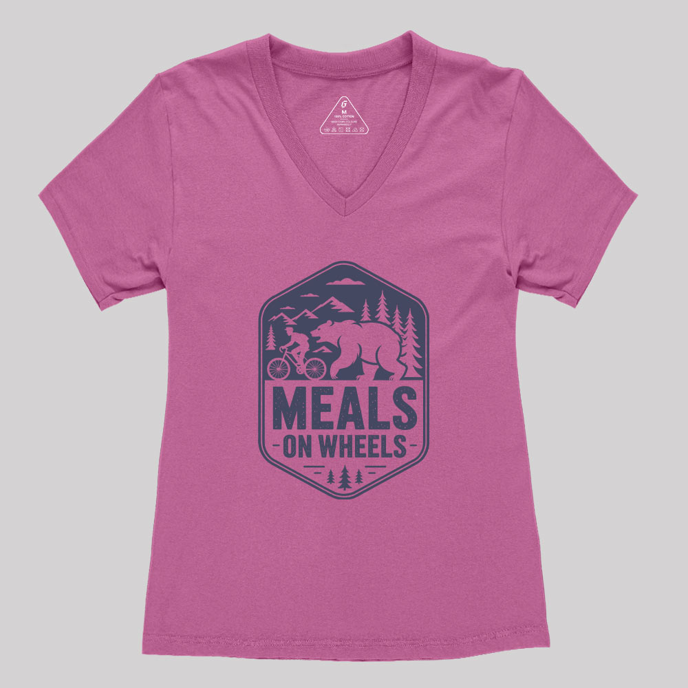 Natural Meals On Wheels Geek Women's V-Neck T-shirt