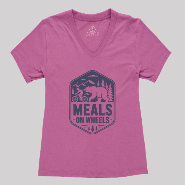 Natural Meals On Wheels Geek Women's V-Neck T-shirt