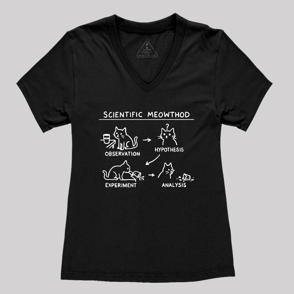 Geeksoutfit Scientific Meowthod Geek Women's V-Neck T-shirt for Sale