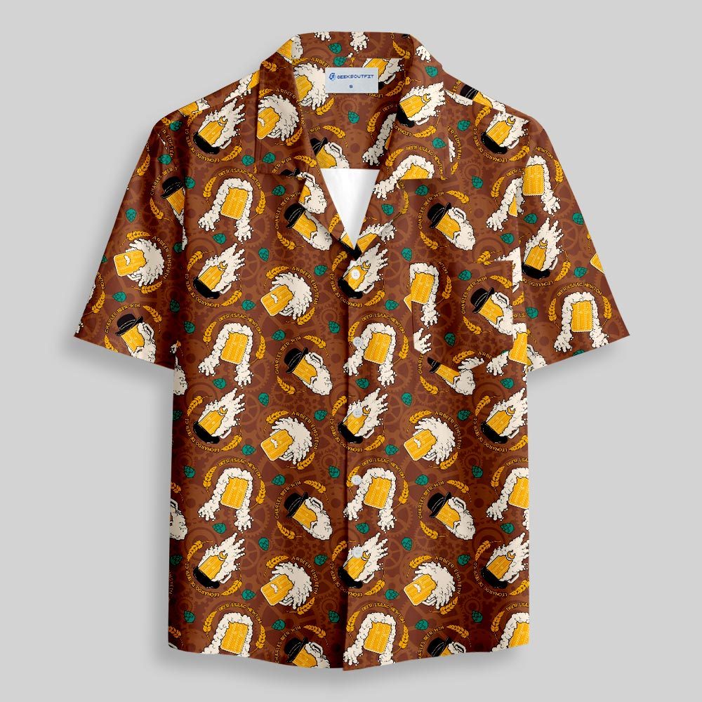 World Celebrities Beer Funny Button Up Pocket Shirt