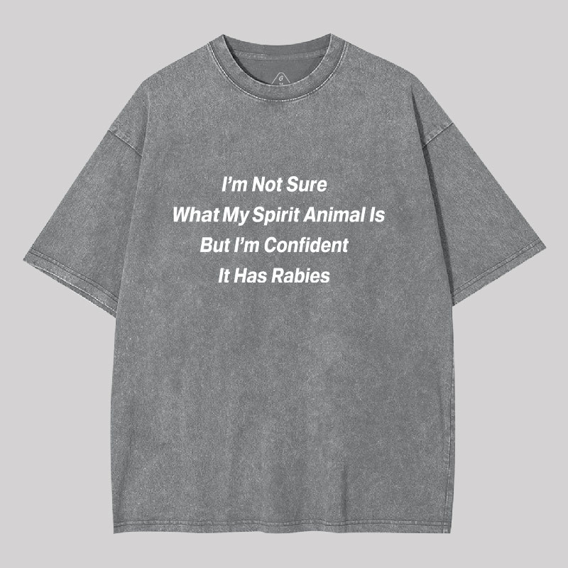 Im Not Sure What My Spirit Animal Is Geek Washed T-shirt