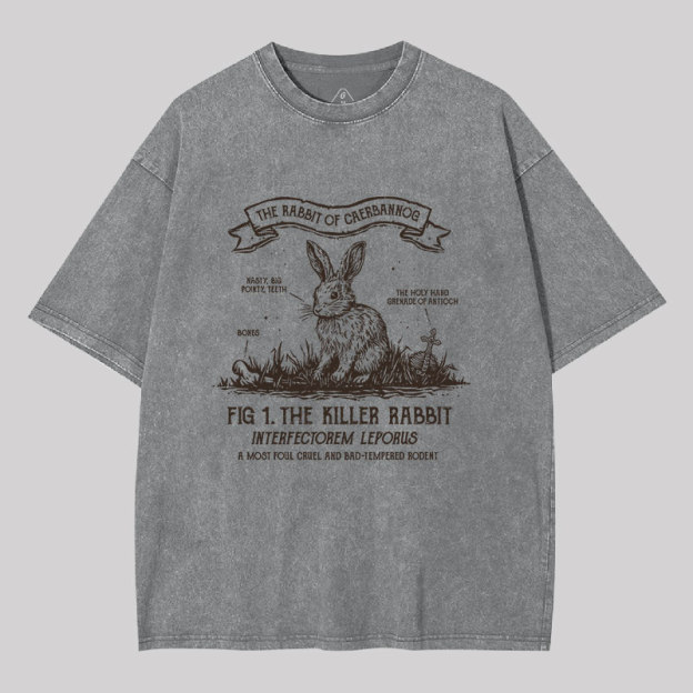 The Rabbit of Caerbannog Geek Washed T-shirt