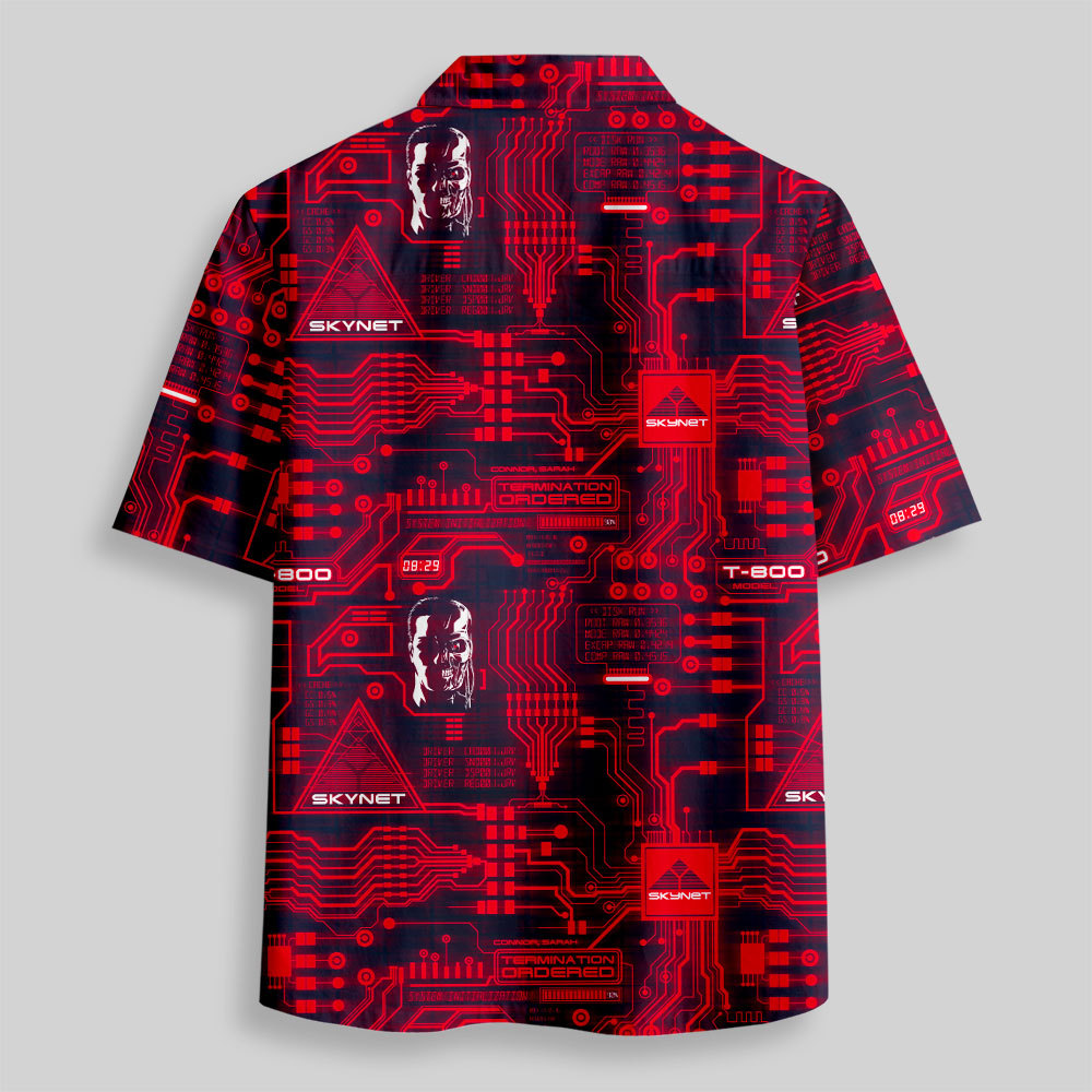 Skynet Circuit Board Button Up Pocket Shirt