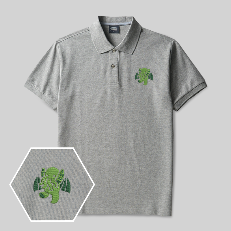 Cthulhu Geek Embroidered Polo Shirts