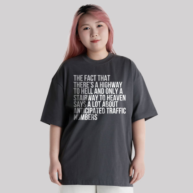 There's Highway To Hell And Stairway To Heaven Unisex Oversized T-shirt