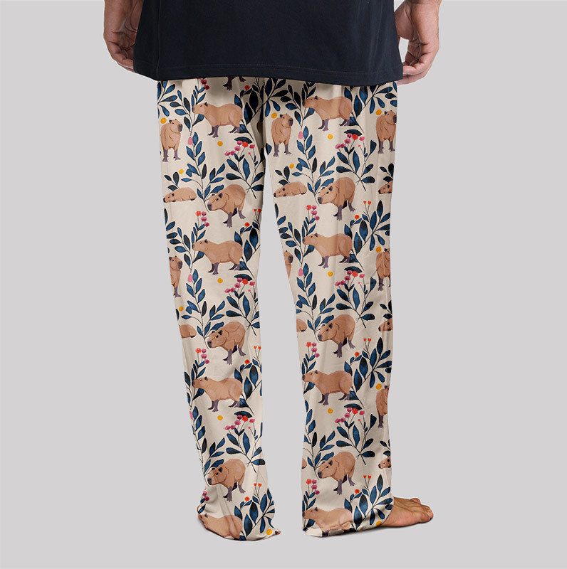 Capybara and Plants Geek Loungewear Pants