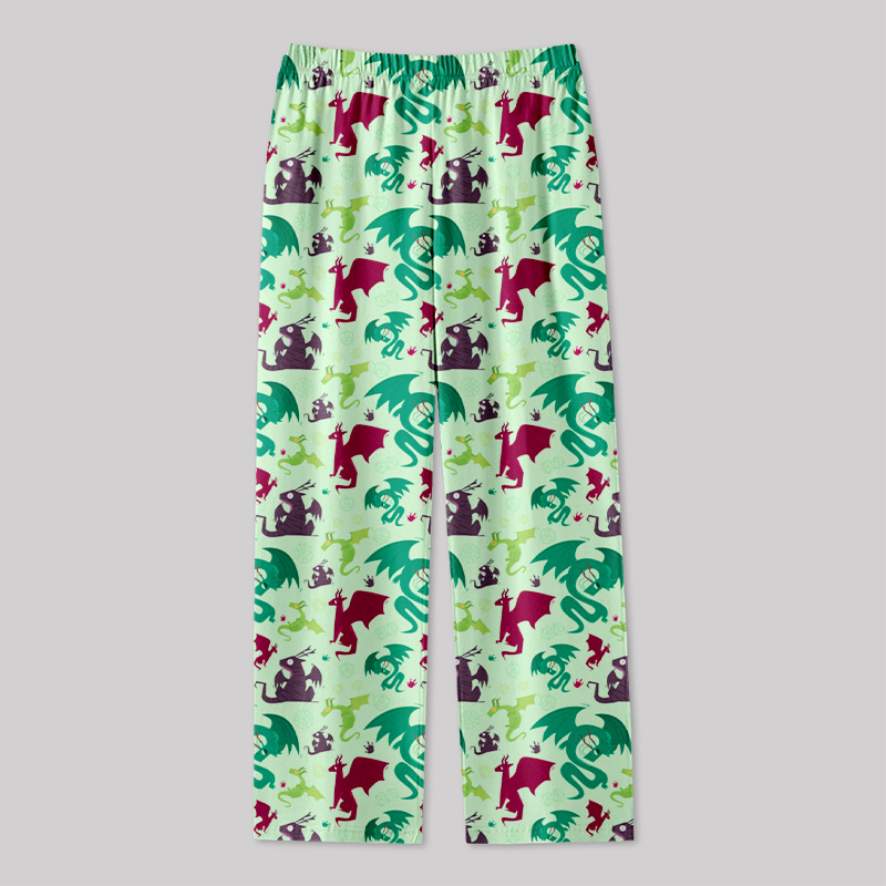 D&D Dragons Pistachio Green Geek Loungewear Pants