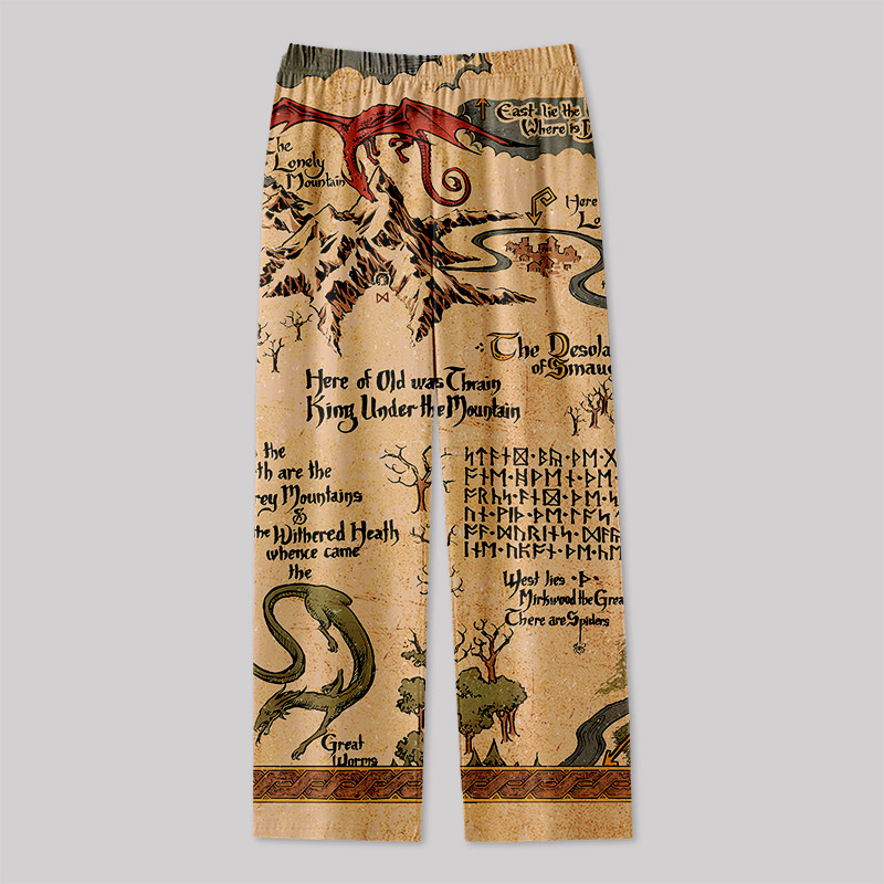 Medieval Science Fiction Map Geek Loungewear Pants