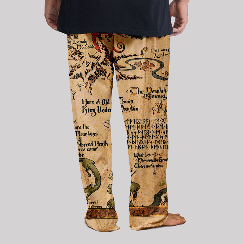 Medieval Science Fiction Map Geek Loungewear Pants