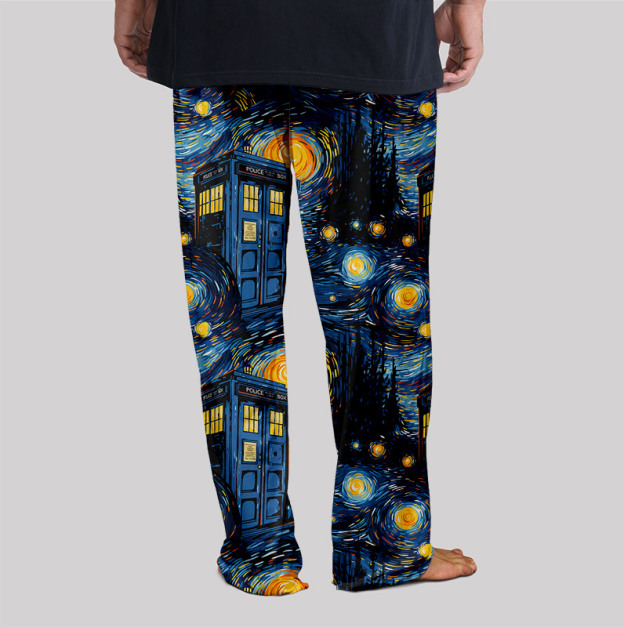 Starry Night Phone Booth Geek Loungewear Pants